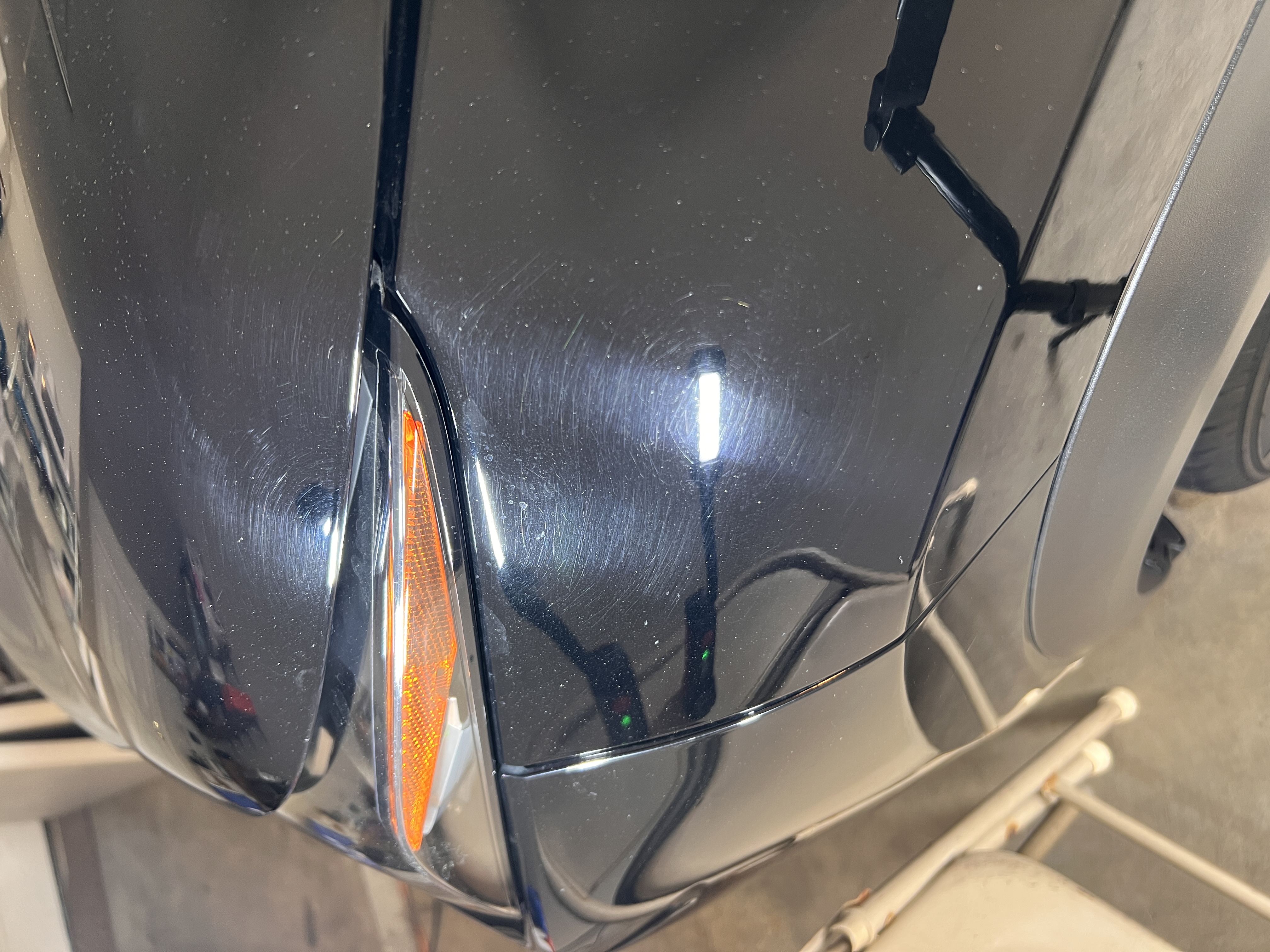 Black car paint before correction and protection