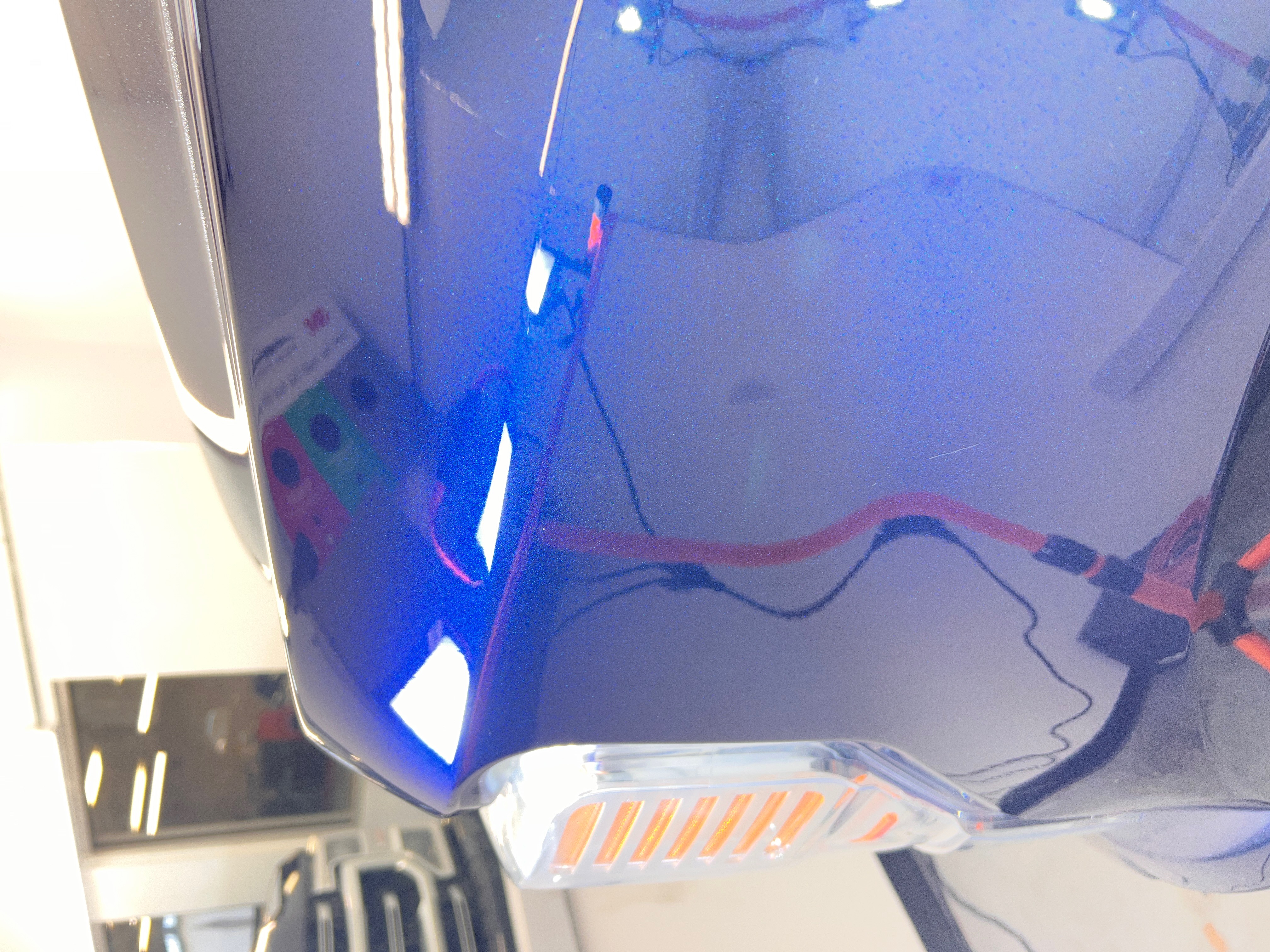 Blue paint after ceramic coating with improved gloss